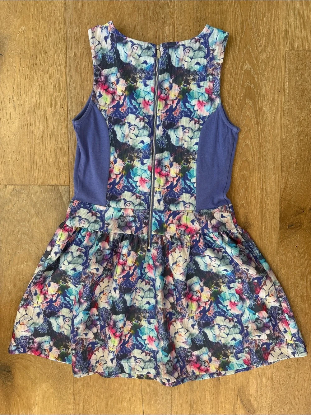 American Girl Purple Floral Panel Dress size 16